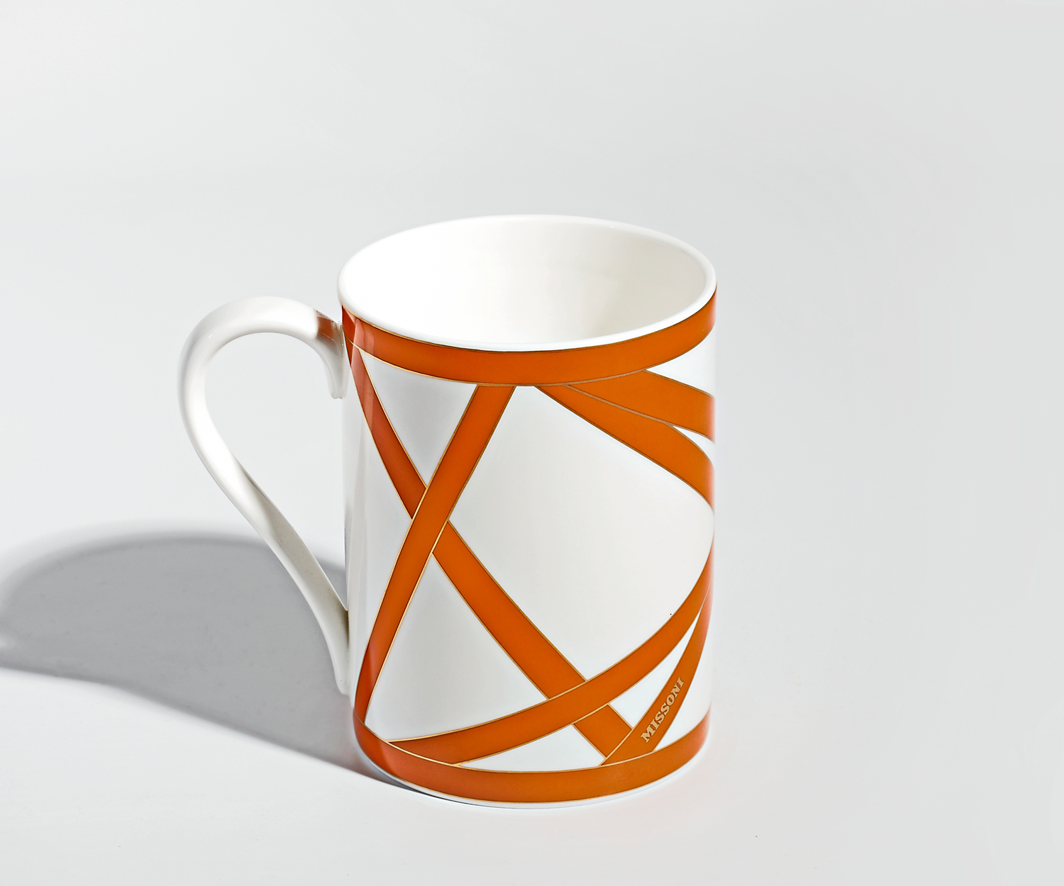 Missoni NASTRI naranja taza con asa de porcelana