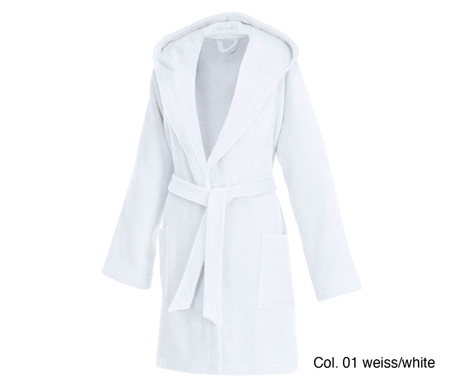 Weseta short bathrobe with hood col. 01 white