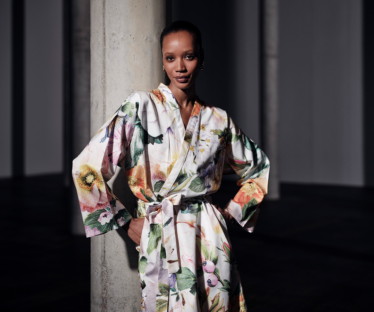 Fischbacher dressing gown FLEURS VOLANTE