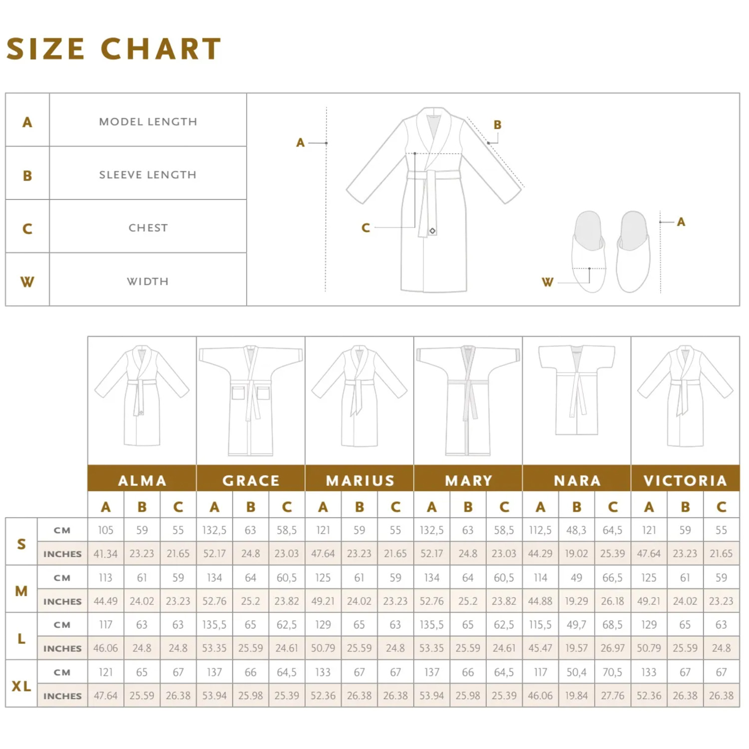 Size-Chart-Robes Size Chart