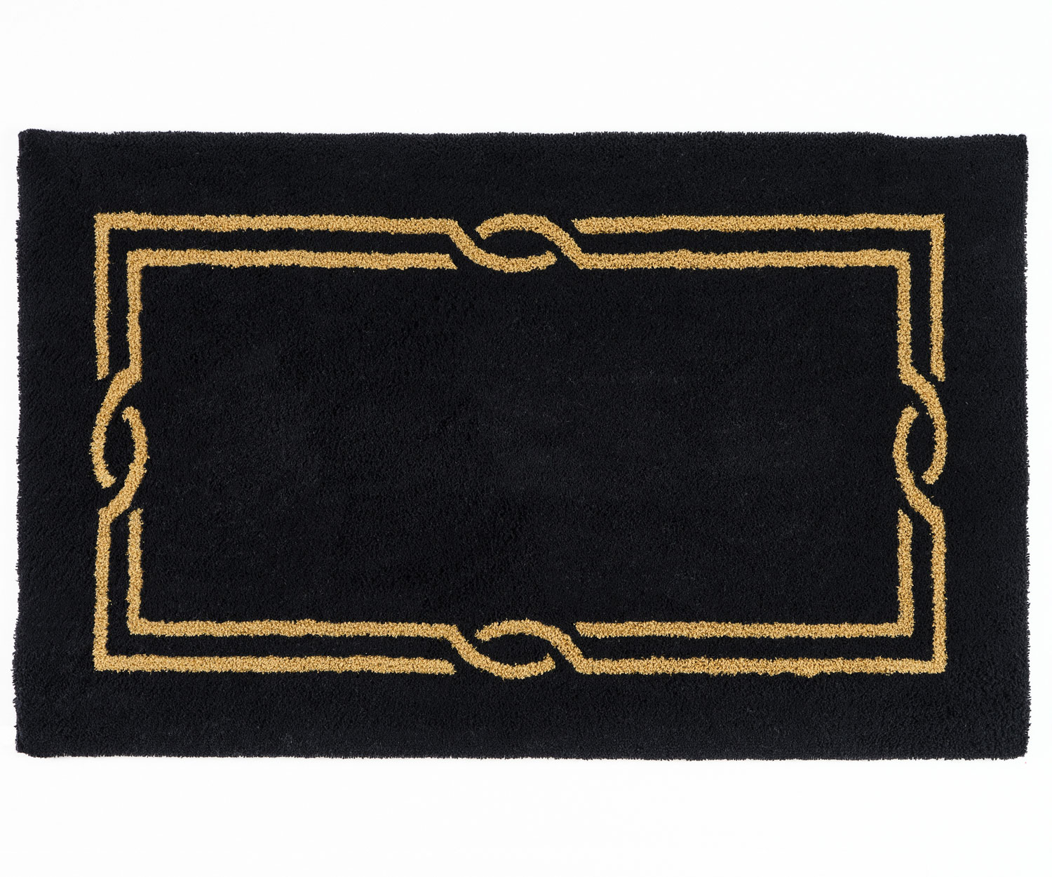 Alfombra de baño CROSS 998 negra con oro de Abyss
