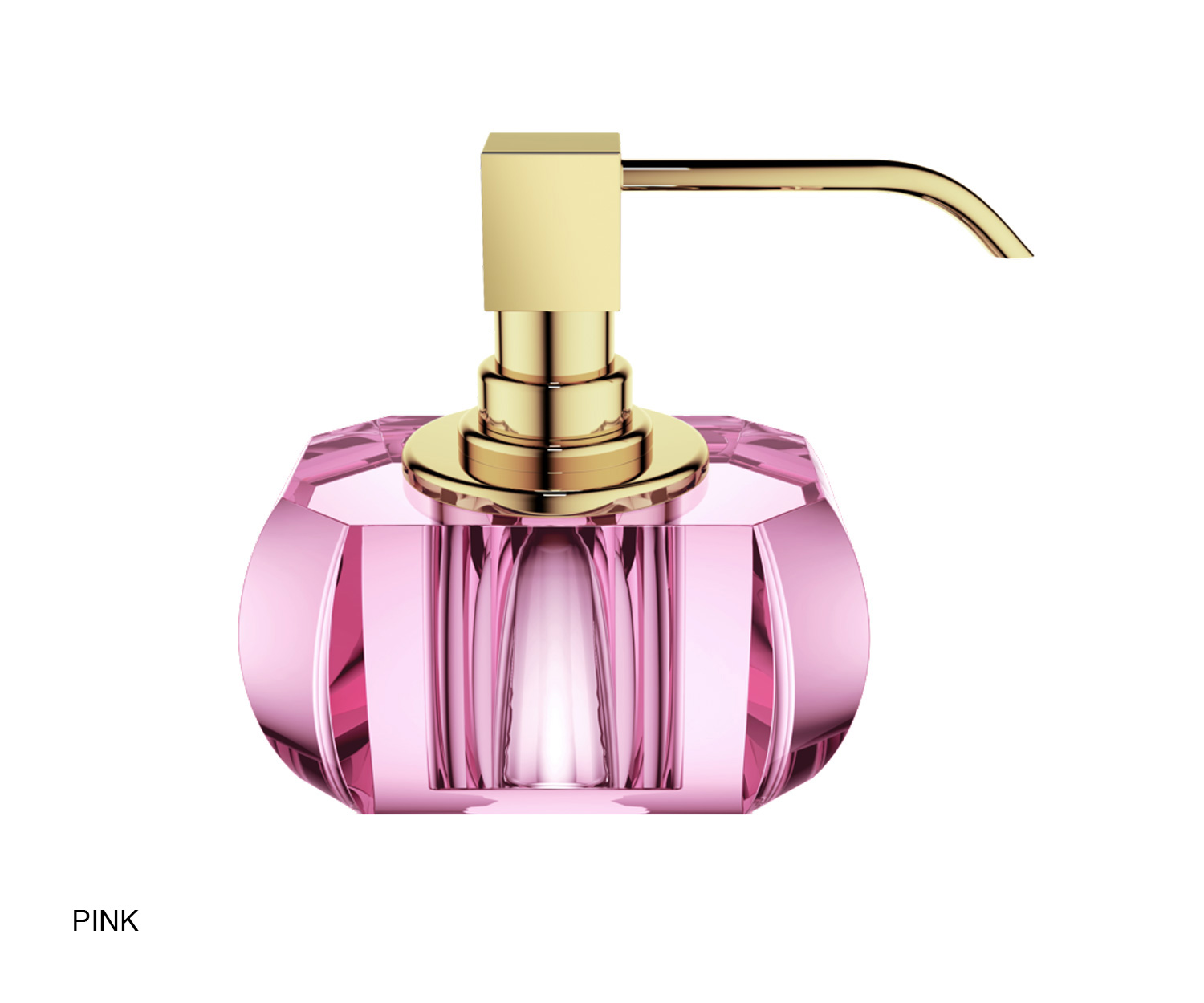 Dispensador de jabón KRISTALL de DECOR WALTHER col. Pink/Gold