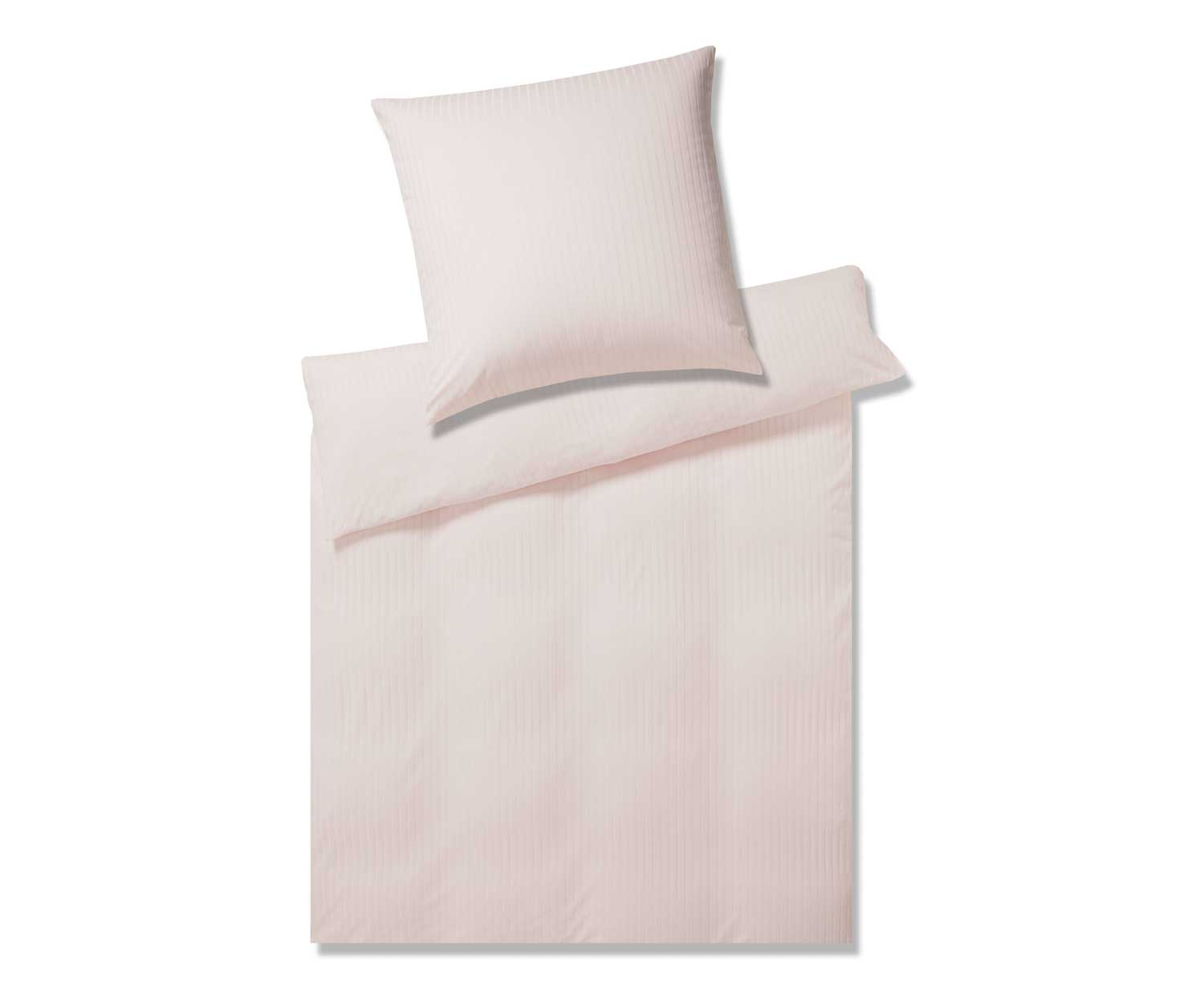 Elegante SOLID STRIPE Bettwäsche - Jersey rose