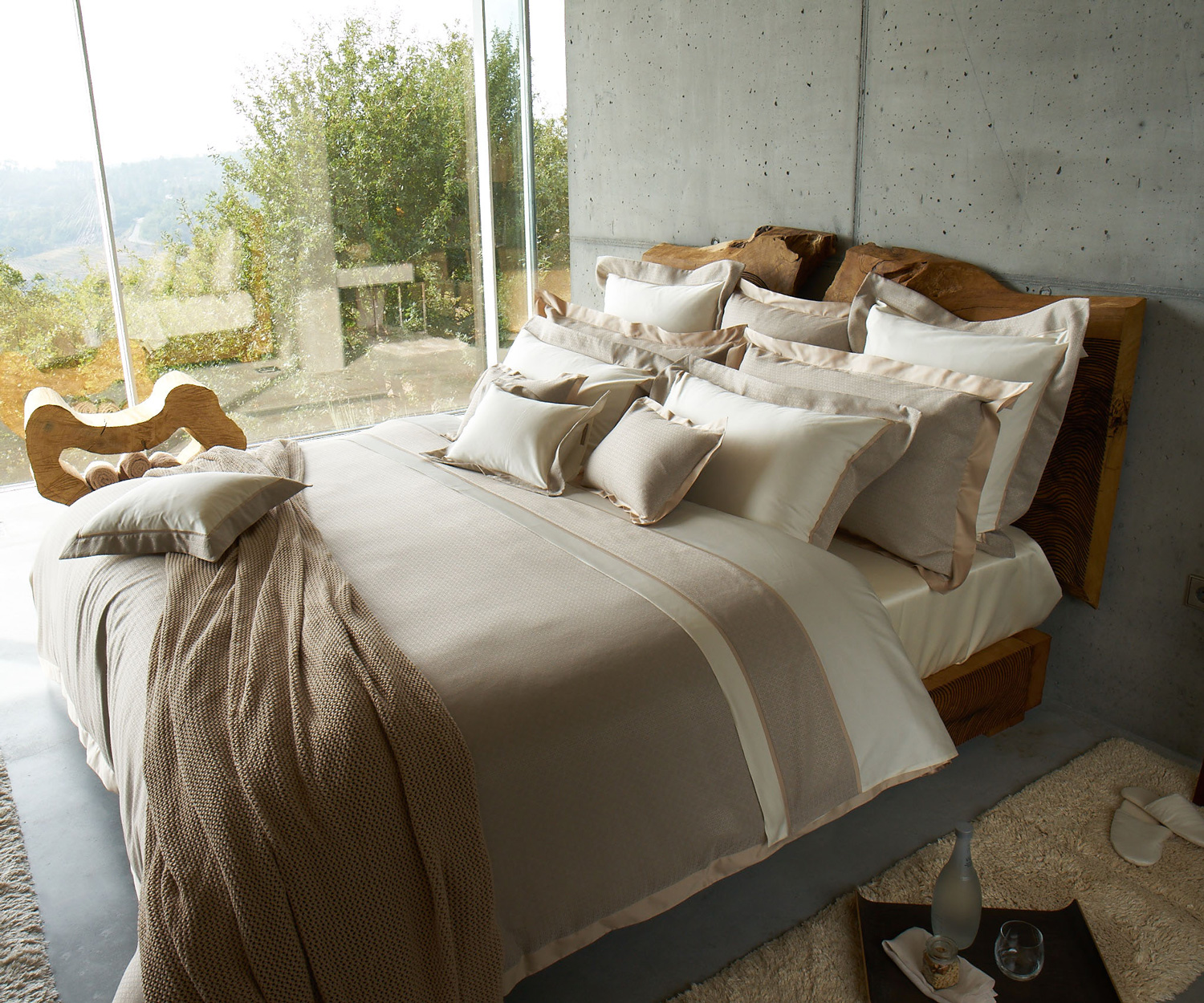 Celso-AVALON-660-bed Celso AVALON - Jacquard Bettwäsche mit Stehsaum col. 660 powder