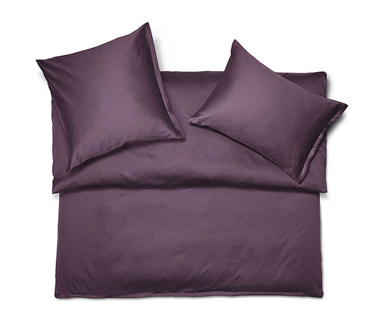 Satin-aubergine Schlossberg bed linen JERSEY ROYAL AUBERGINE