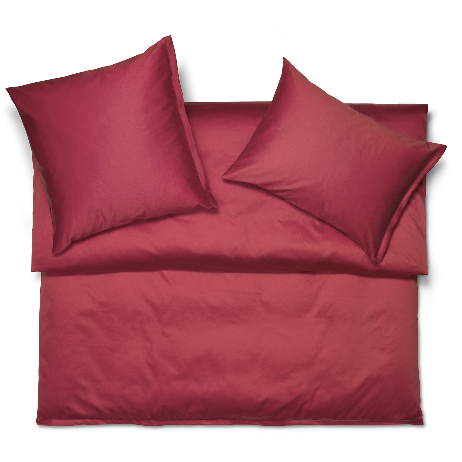 Schlossberg SATIN UNI bed linen - col. grenat