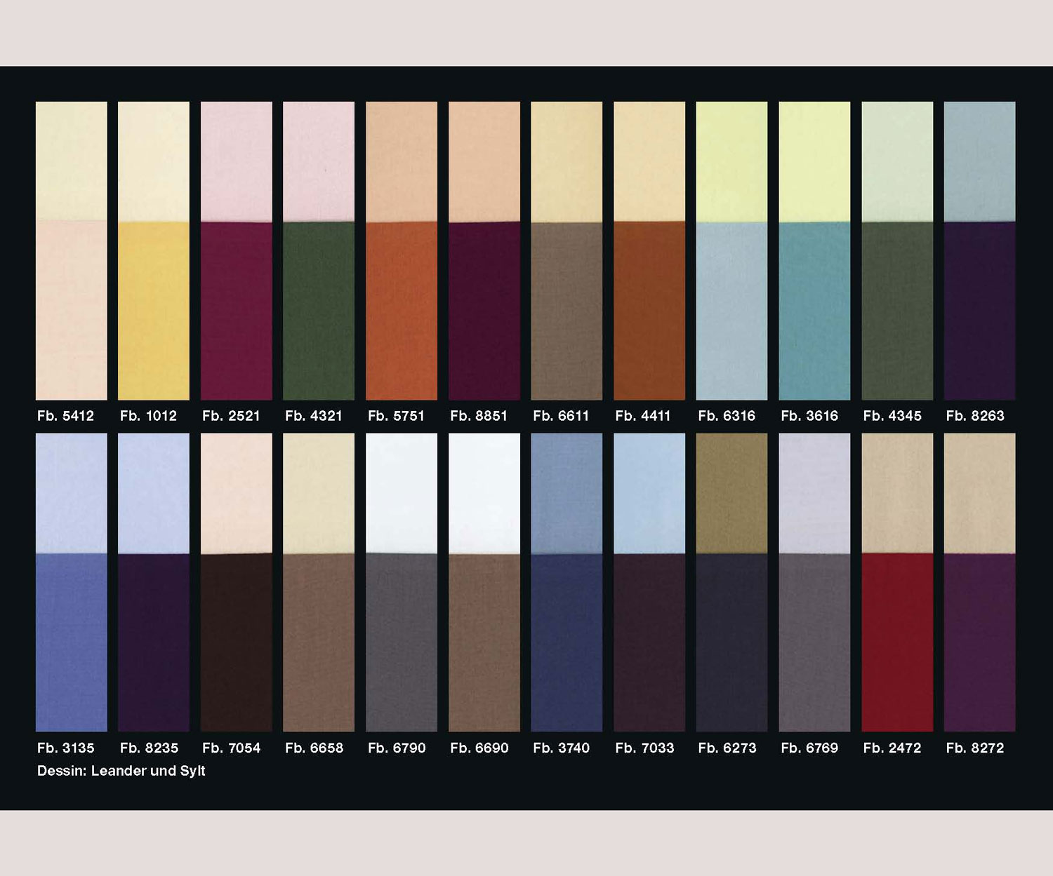 GraserLeanderFarbkarte Ropa de cama LEANDER de Graser - Carta de colores