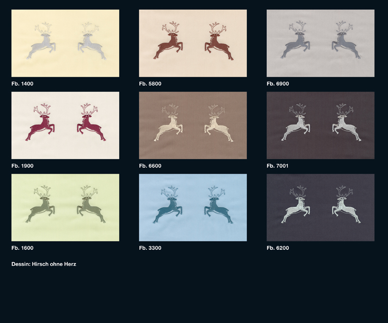 Graser bed linen HIRSCH - colour chart