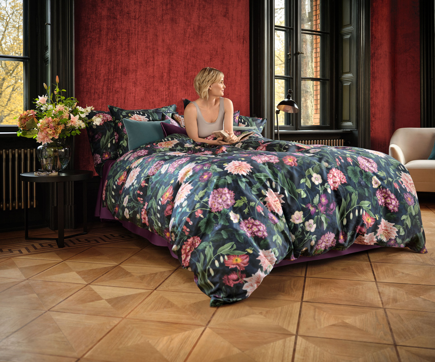 Schlossberg OPHELIA bleu bed linen Satin Schlossberg OPHELIA bleu bed linen Satin