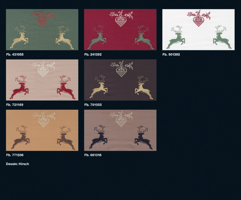Graser bed linen HIRSCH - colour chart