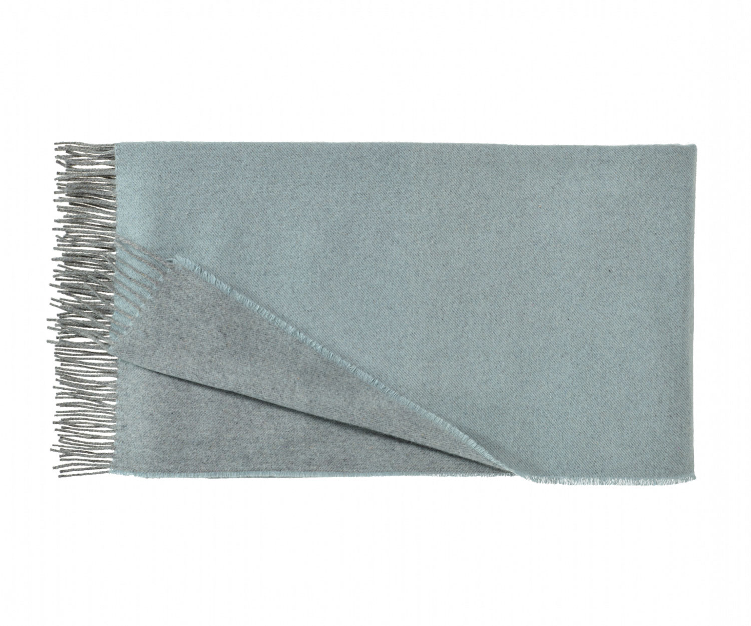 Plaid de cachemira ASPEN TURQUOISE/GREY col. 449 de Fischbacher
