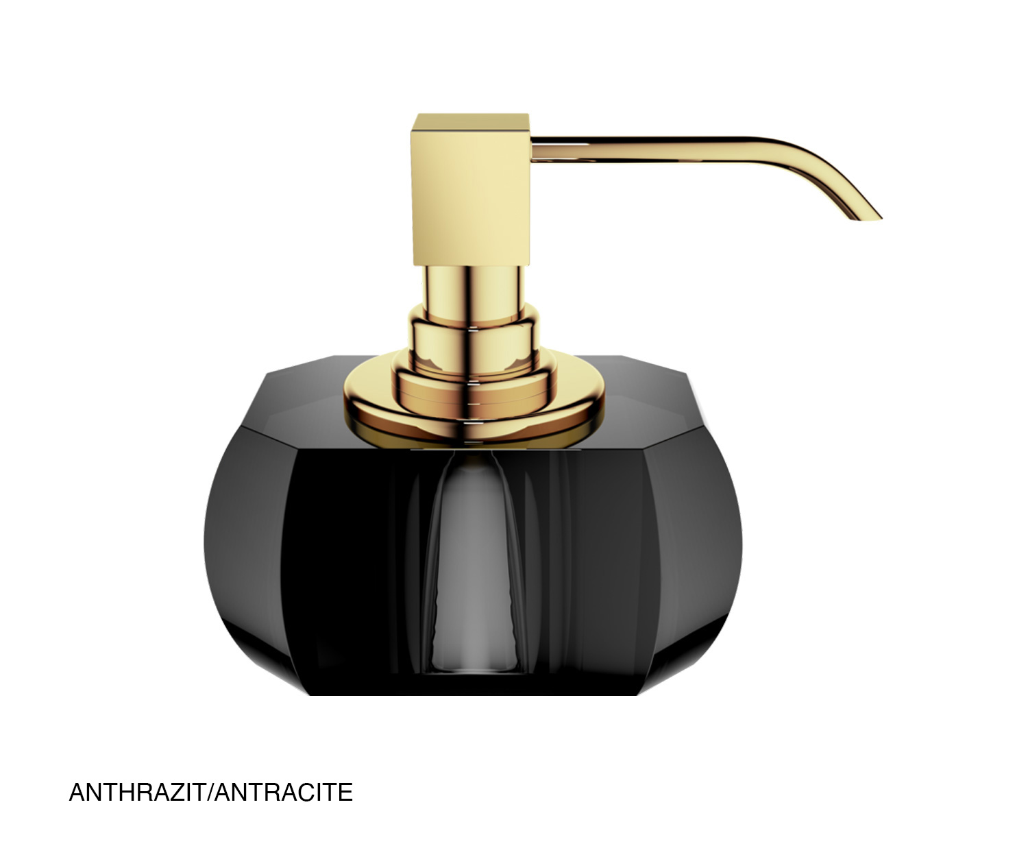 Decor_Walther_Seifenspender_Kristall_anthrazit-gold Dispensador de jabón KRISTALL de DECOR WALTHER col. Antracite/Gold