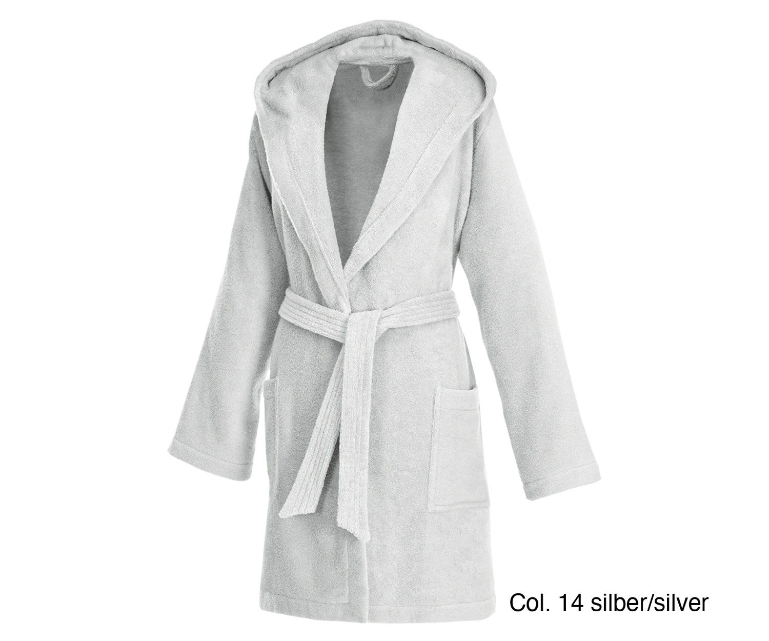Weseta short bathrobe with hood col. 14 silver