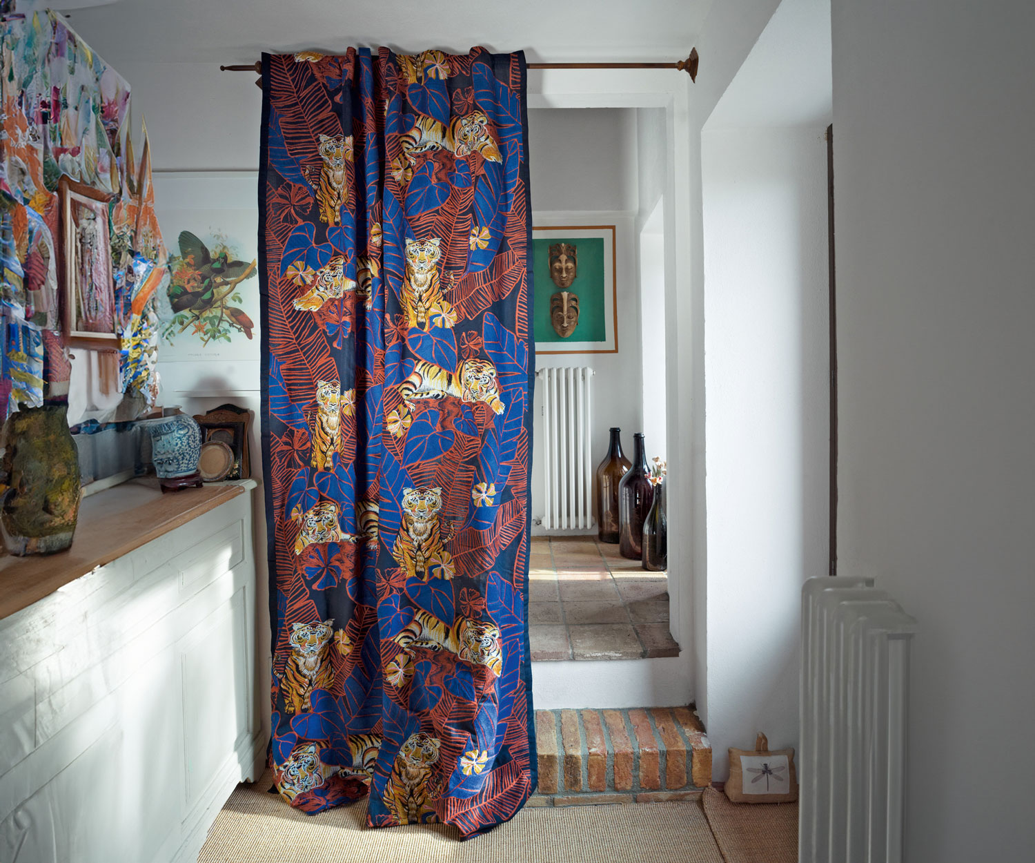 Fischbacher tejido decorativo DAWON 801 azul