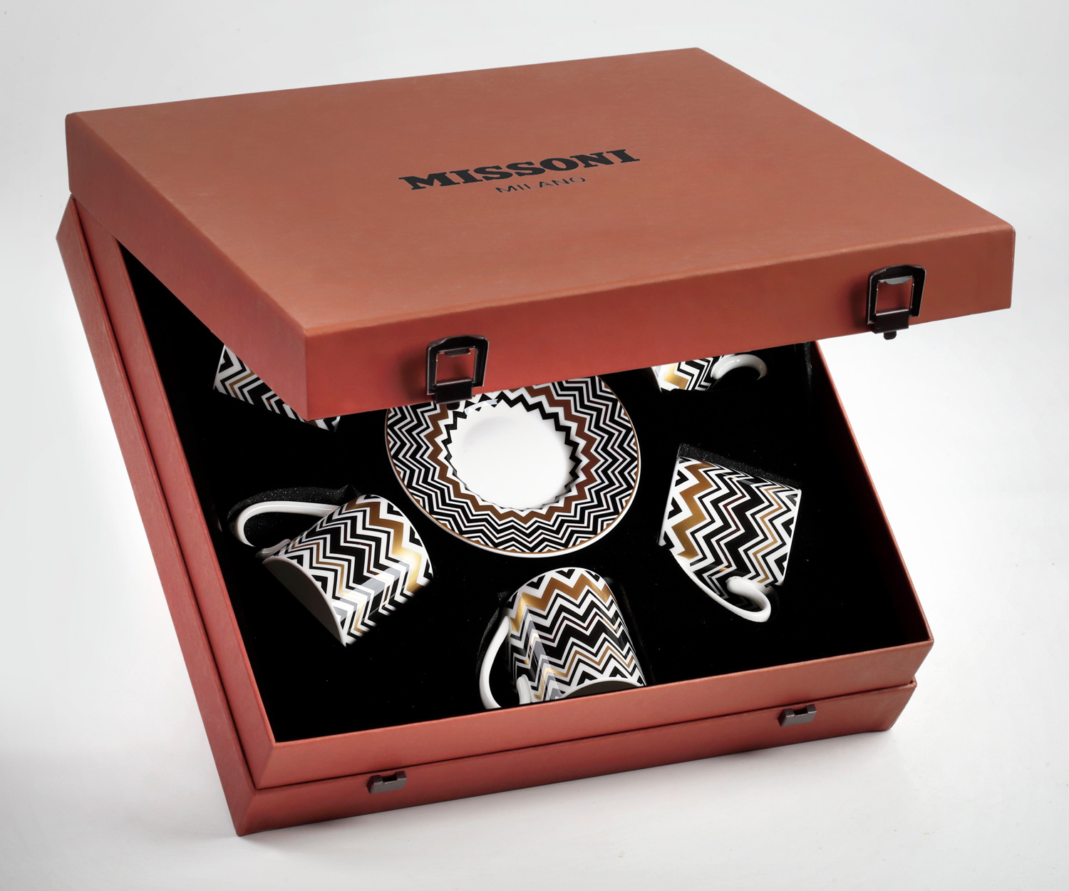 Missoni Zig Zag gold coffee cup Luxury-Box-Set-6-pcs
