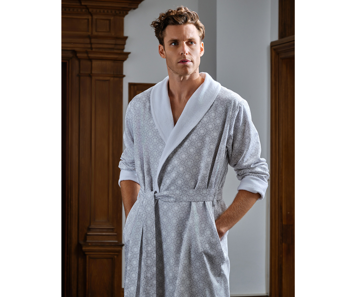 Fischbacher ARCADIA Bath robe - Satin/Towelling