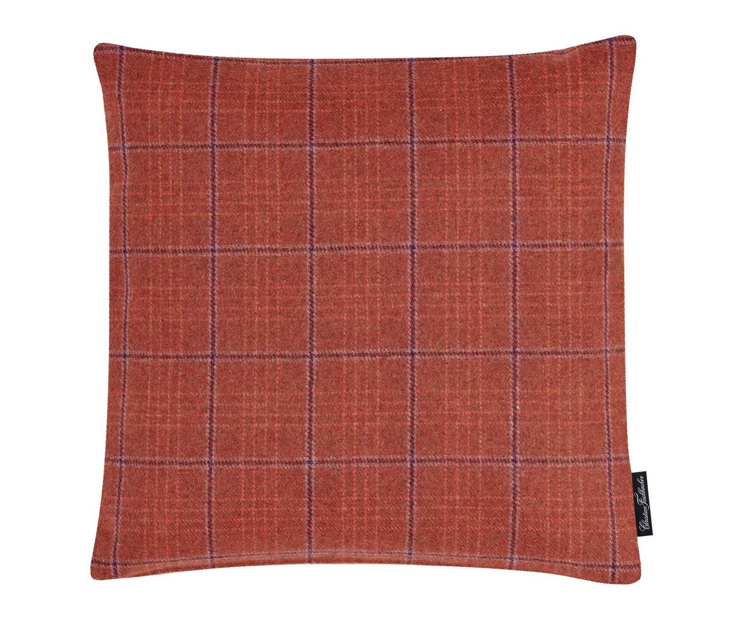 Fischbacher_Kissen_Benu_Check_orange_803_Vorderseite Cojín decorativo BENU CHECK de Fischbacher col. 803 orange