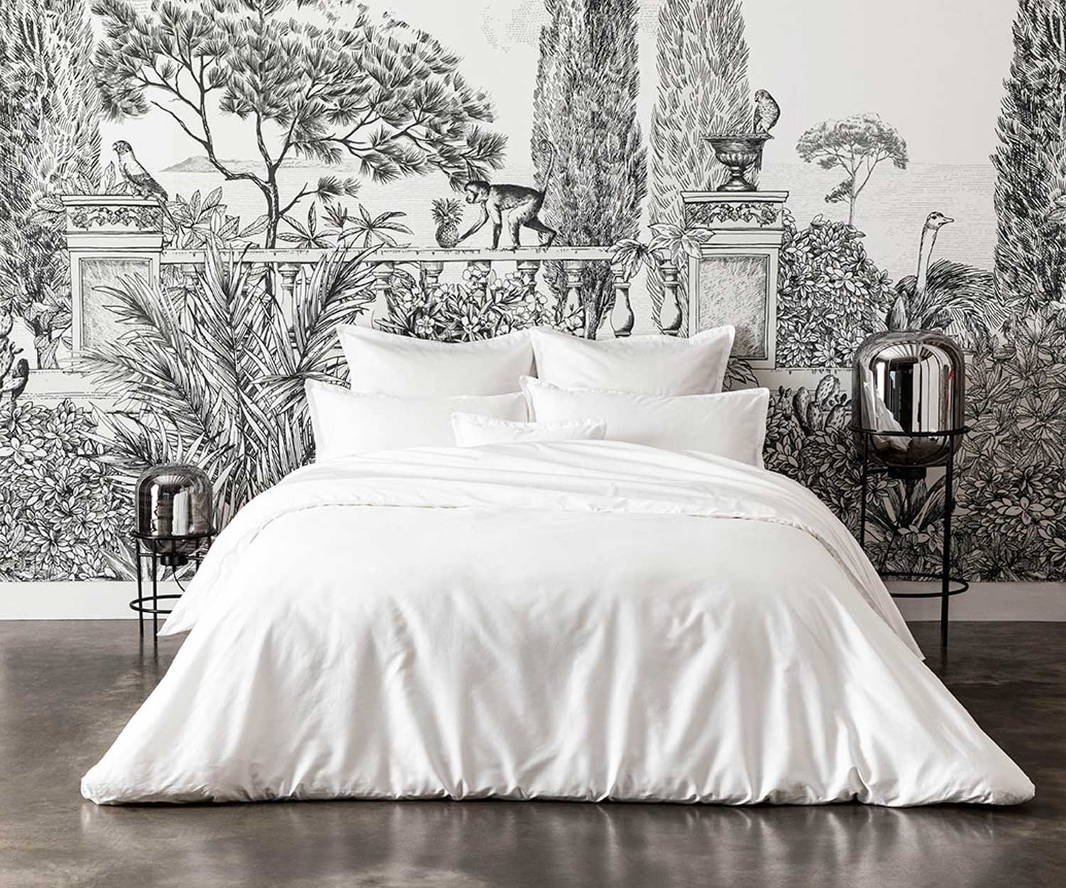 Ropa de cama de algodón orgánico Alexandre Turpault TEOPHILE en 15 colores