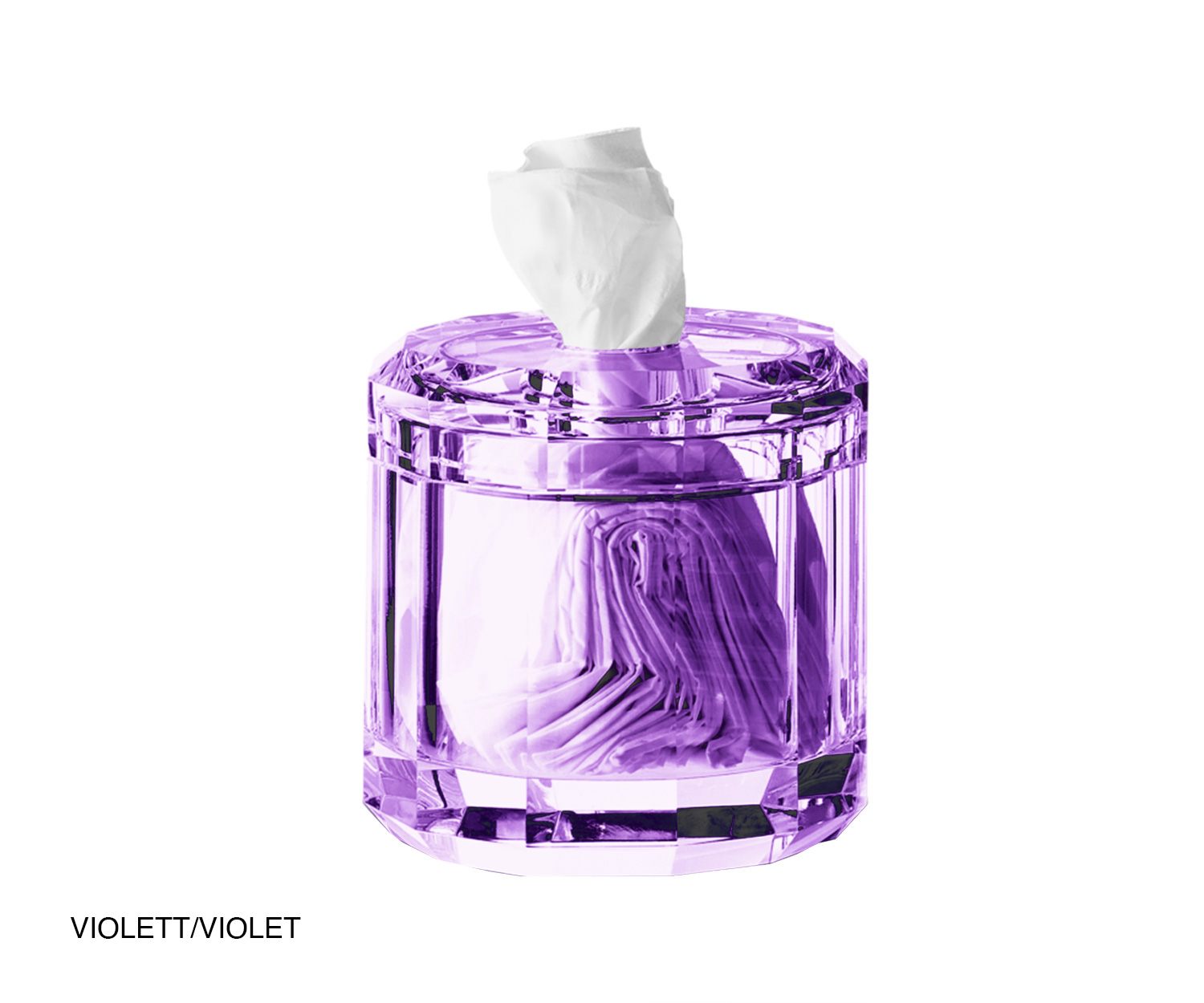 Caja de pañuelos KRISTALL de DECOR WALTHER col. Violet