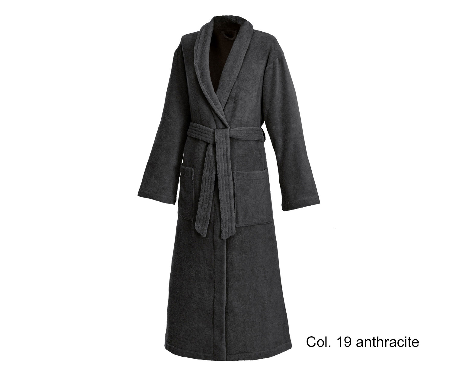 PURO Unisex Bathrobe col. 19 anthracite