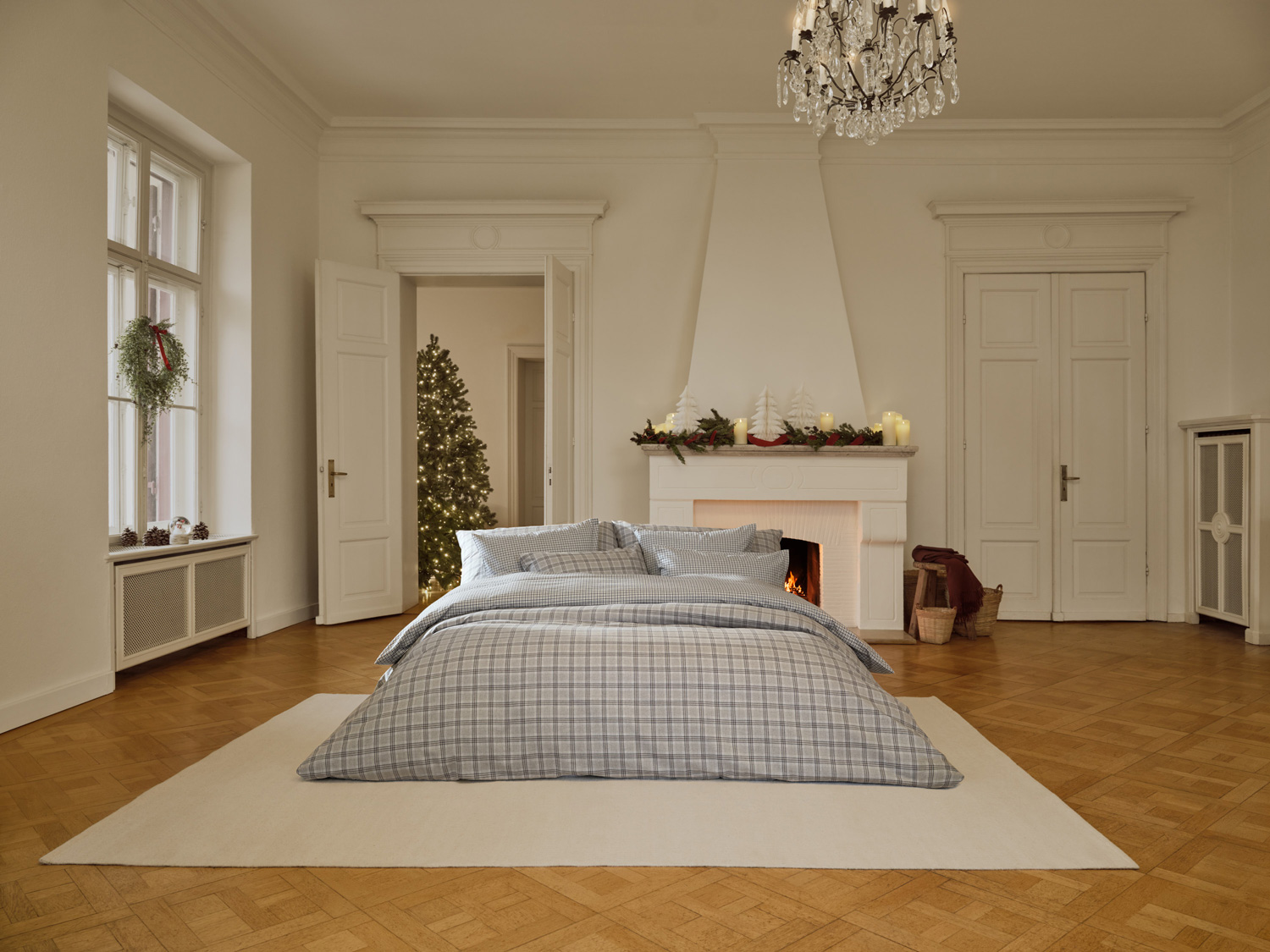 Schlossberg SERINA col. bleu – exclusiva ropa de cama de franela para el invierno