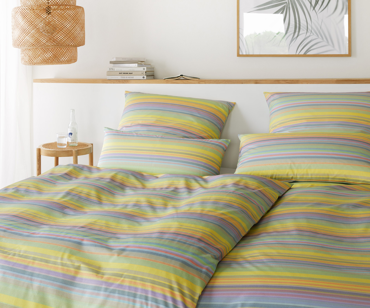 Elegante FACET ropa de cama amarillo sol a rayas