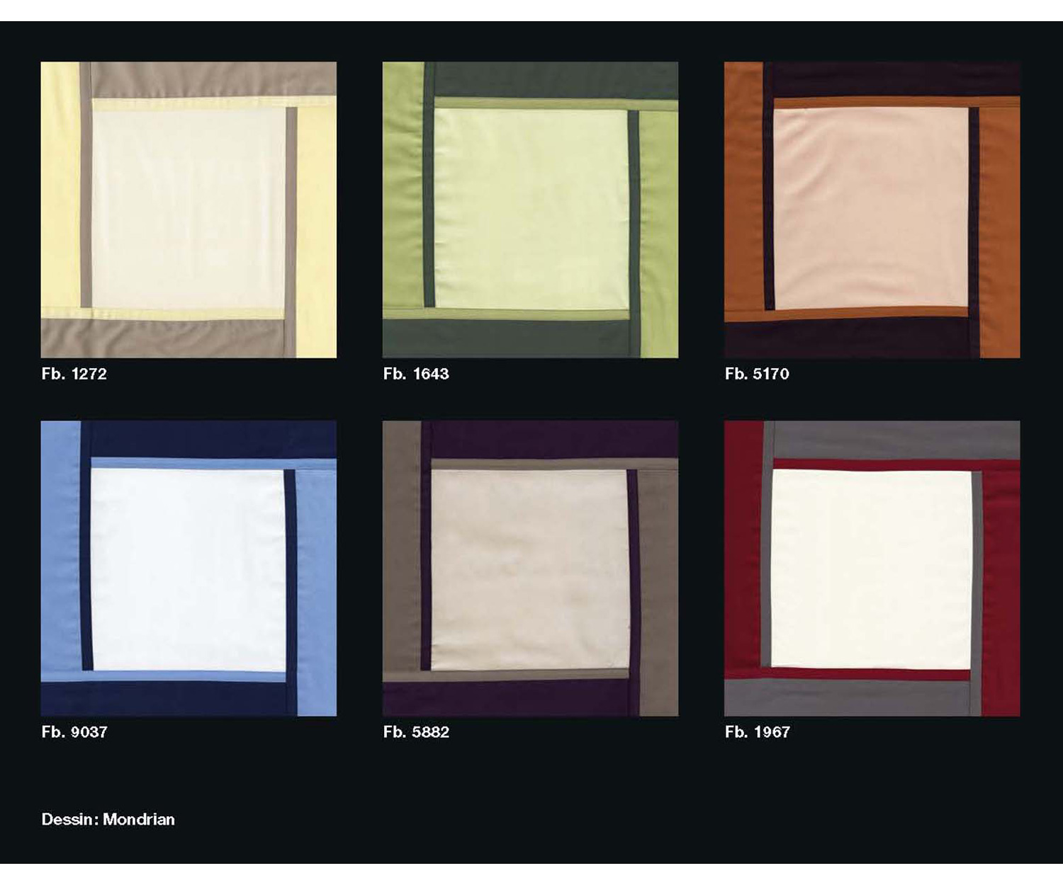 Graser-bettwaesche-Mondrian-Farbauswahl Ropa de cama Graser MONDRIAN - Carta de colores