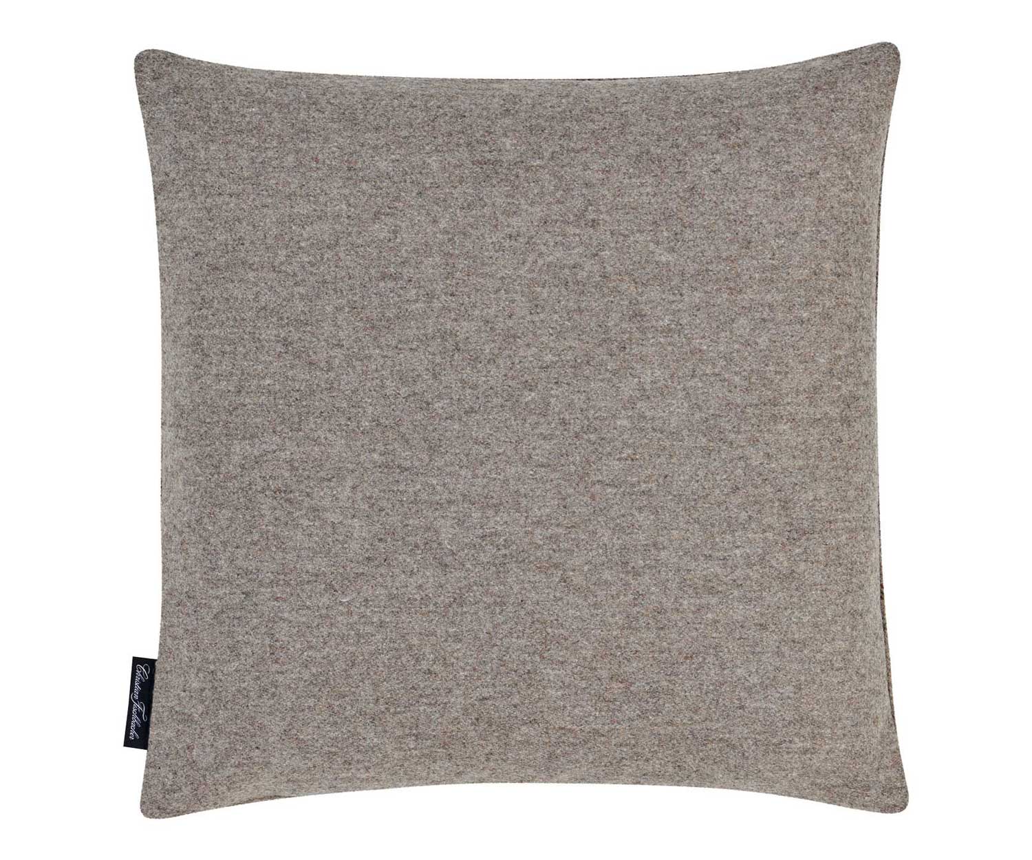 Fischbacher_Kissen_Benu_Check_hellbraun_817_hinten Cojín decorativo BENU CHECK de Fischbacher col. 817 light brown