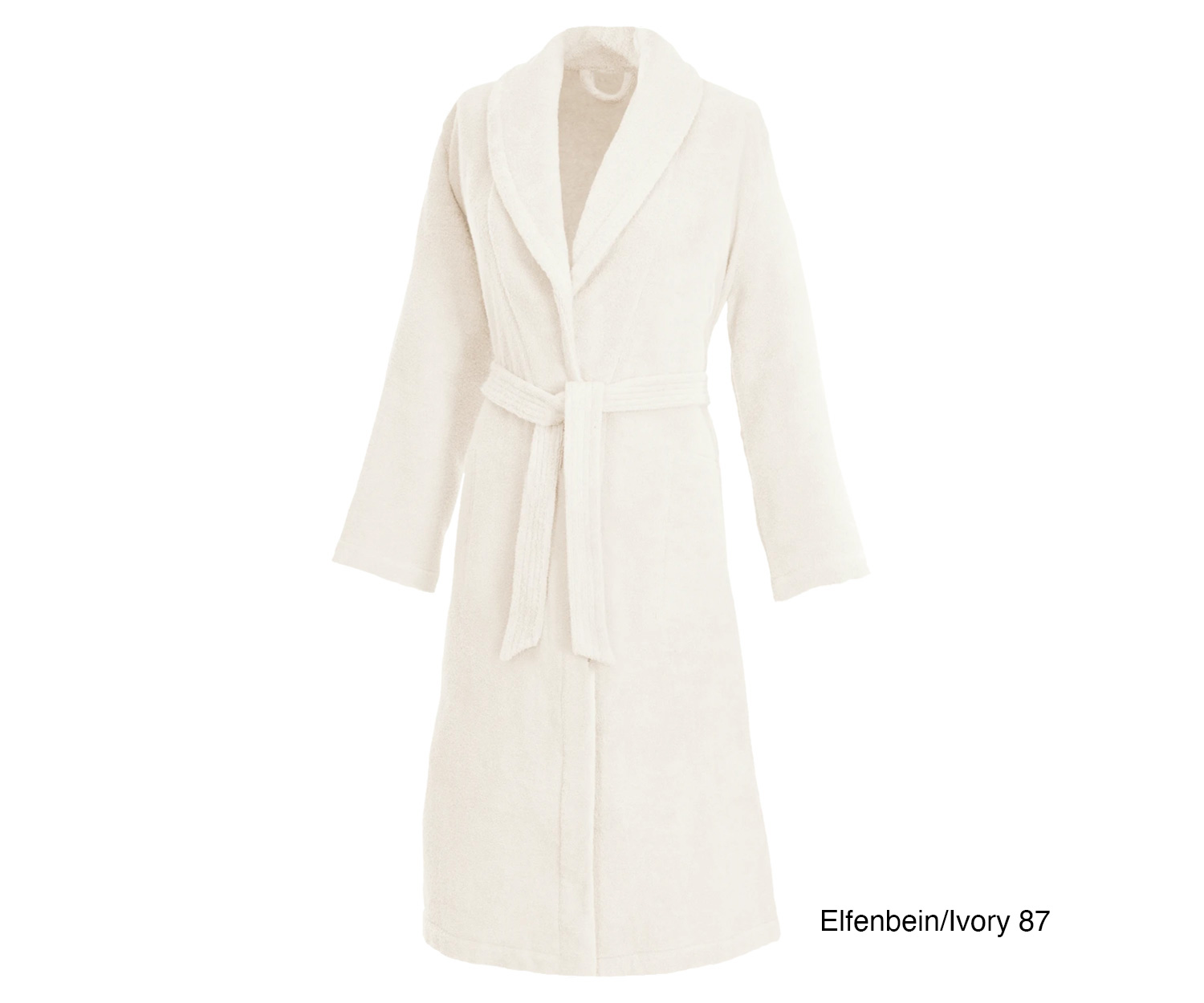 Weseta ladies bathrobe with shawl collar col. 87 ivory