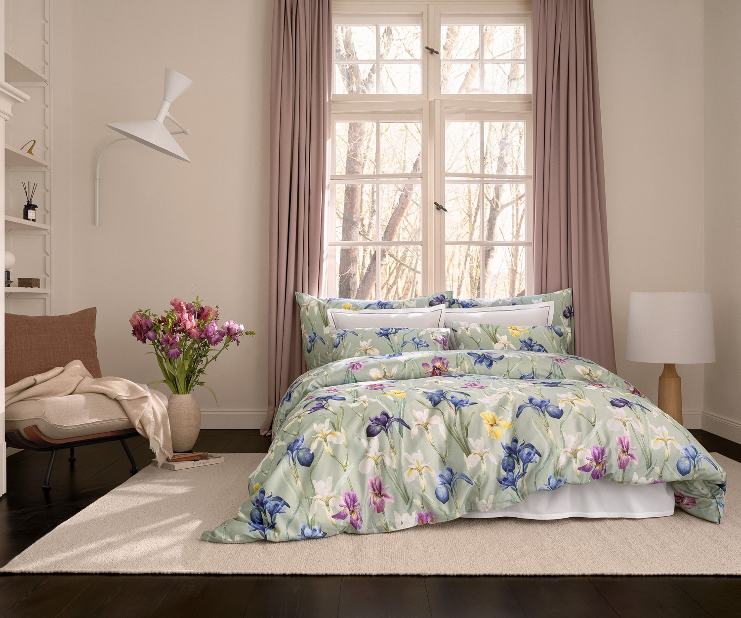 Schlossberg CHARLOTTE vert bed linen Satin Schlossberg CHARLOTTE vert bed linen Satin