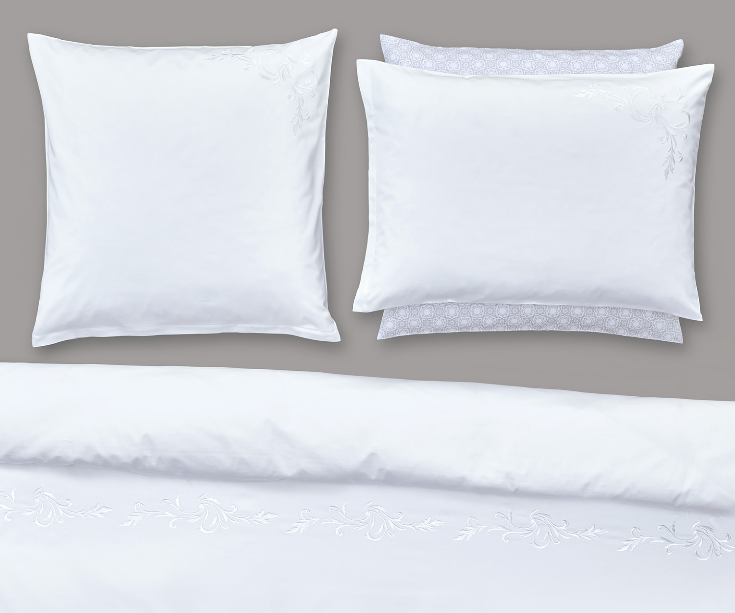 Fischbacher-Bettwaesche_Snow-Lace Fischbacher bed linen SNOW LACE satin
