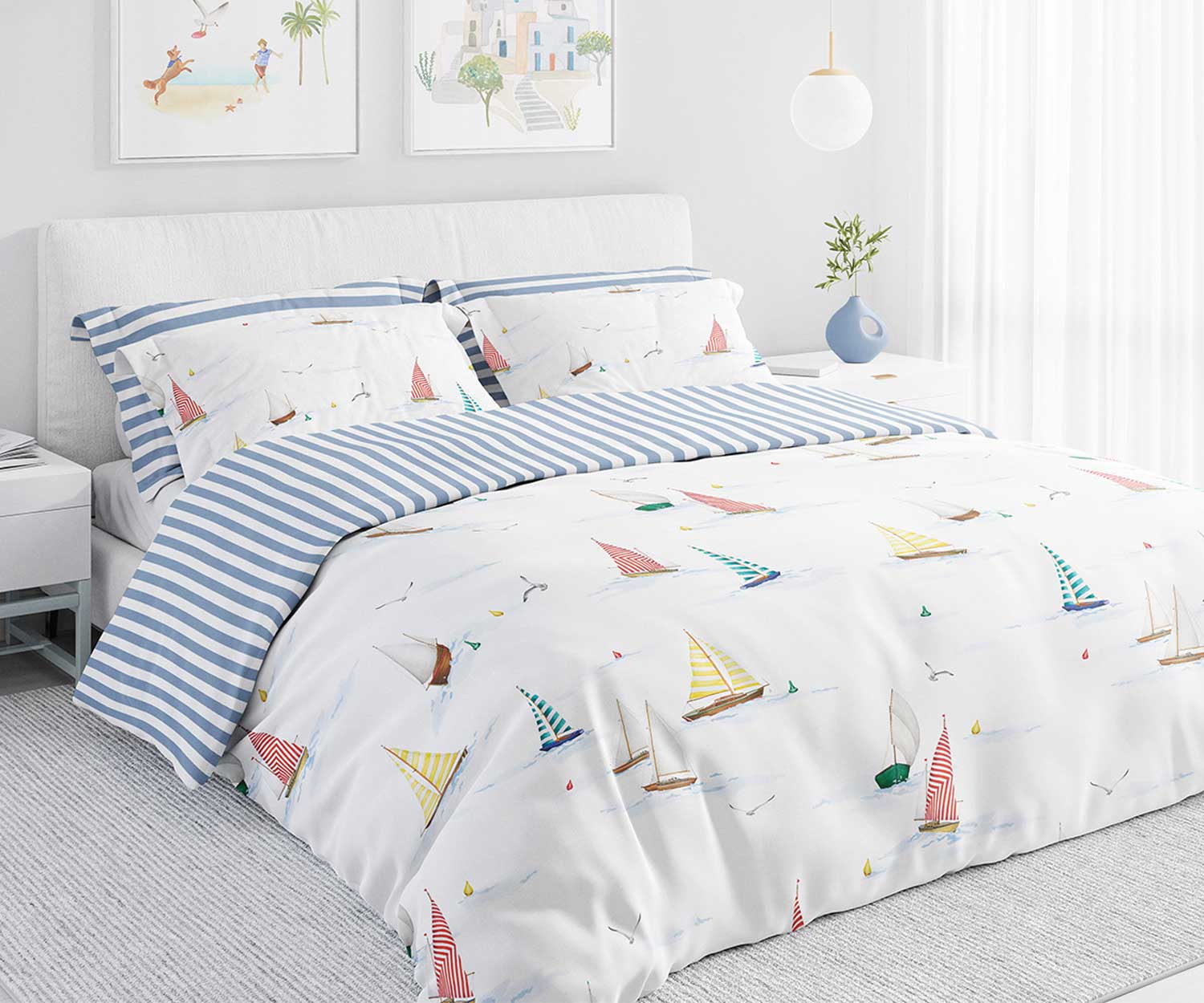 Schlossberg MARIN-DUO AZUR sateen bed linen