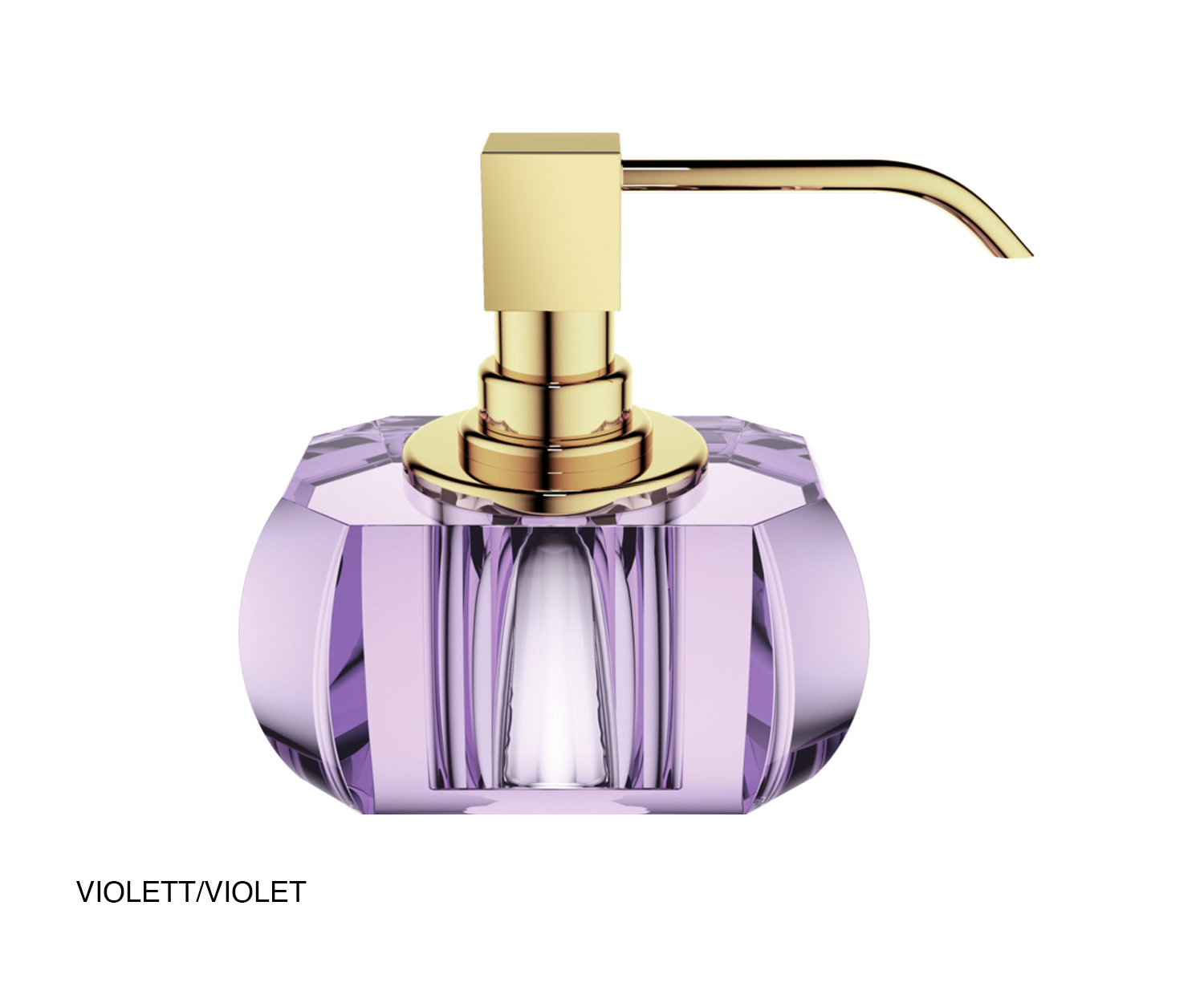 Dispensador de jabón KRISTALL de DECOR WALTHER col. Violet/Gold