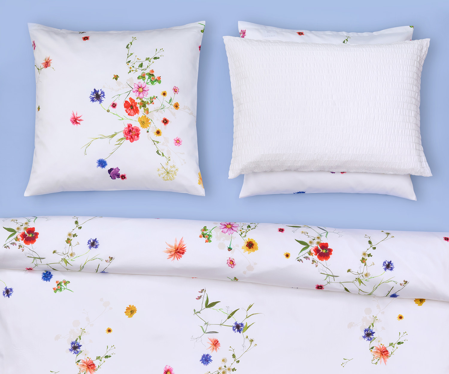 Fischbacher ropa de cama FLEURS VOLANTE Satén
