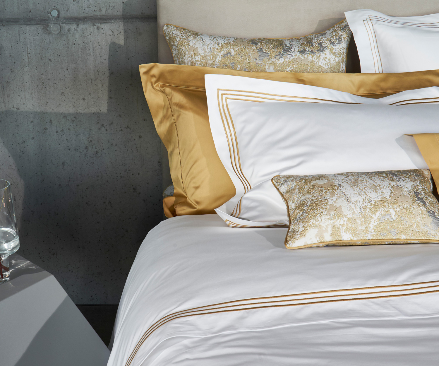 Celso-RAM-match Celso de Lemos RAM Satin Bettwäsche Bourdon bestickt