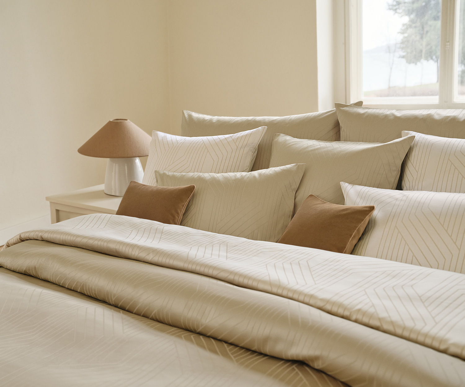 Schlossberg ENNIO – elegante ropa de cama de algodón Jacquard