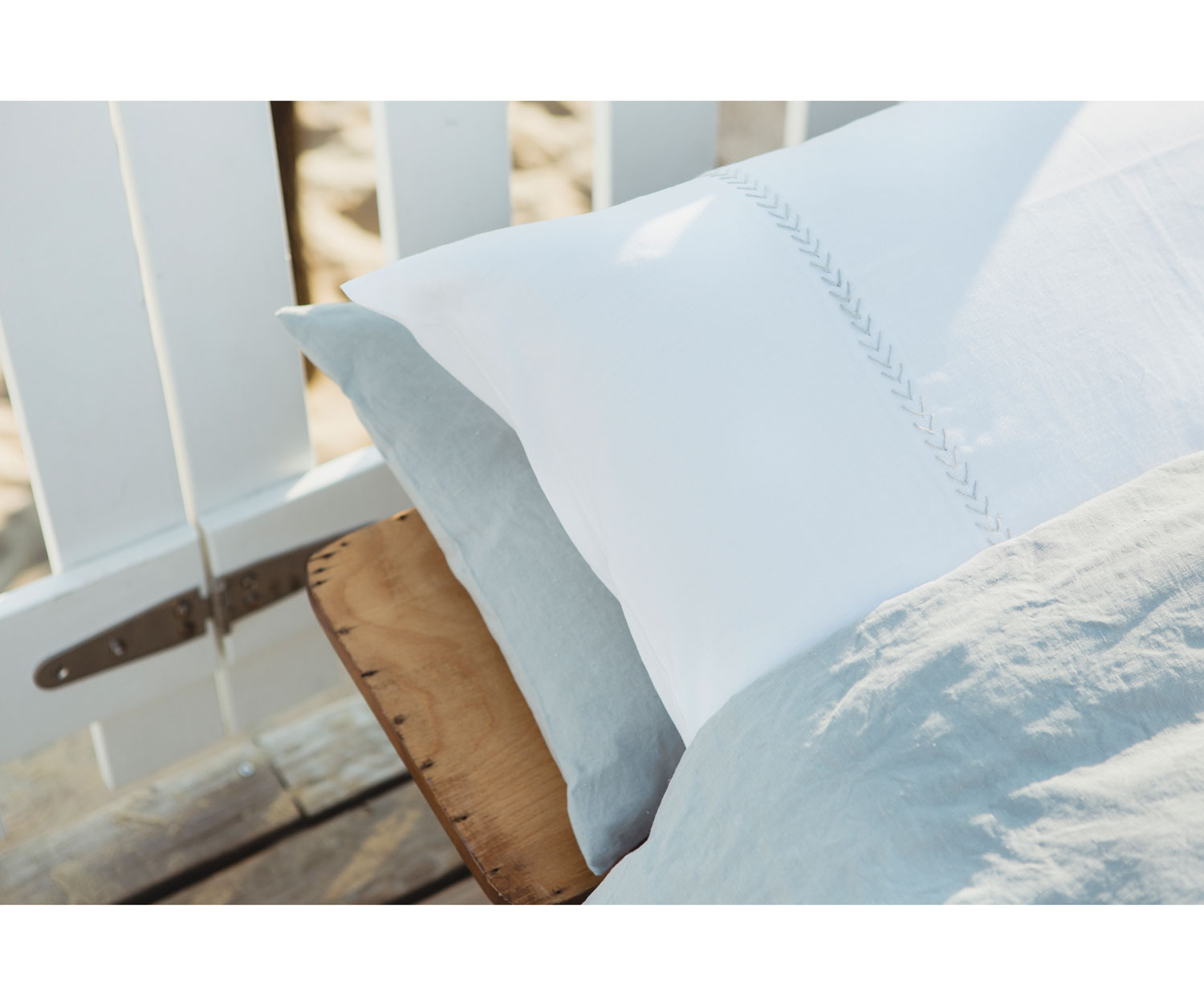 Libeco HERITAGE pillow case with arrow stitch