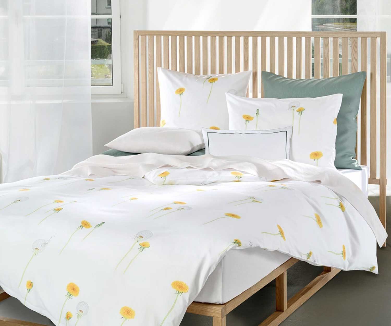 Fischbacher ropa de cama PUSTEBLUME satén