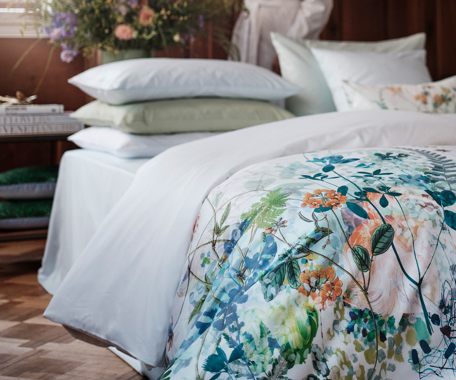 Fischbacher ropa de cama SPRING BREEZE Satén