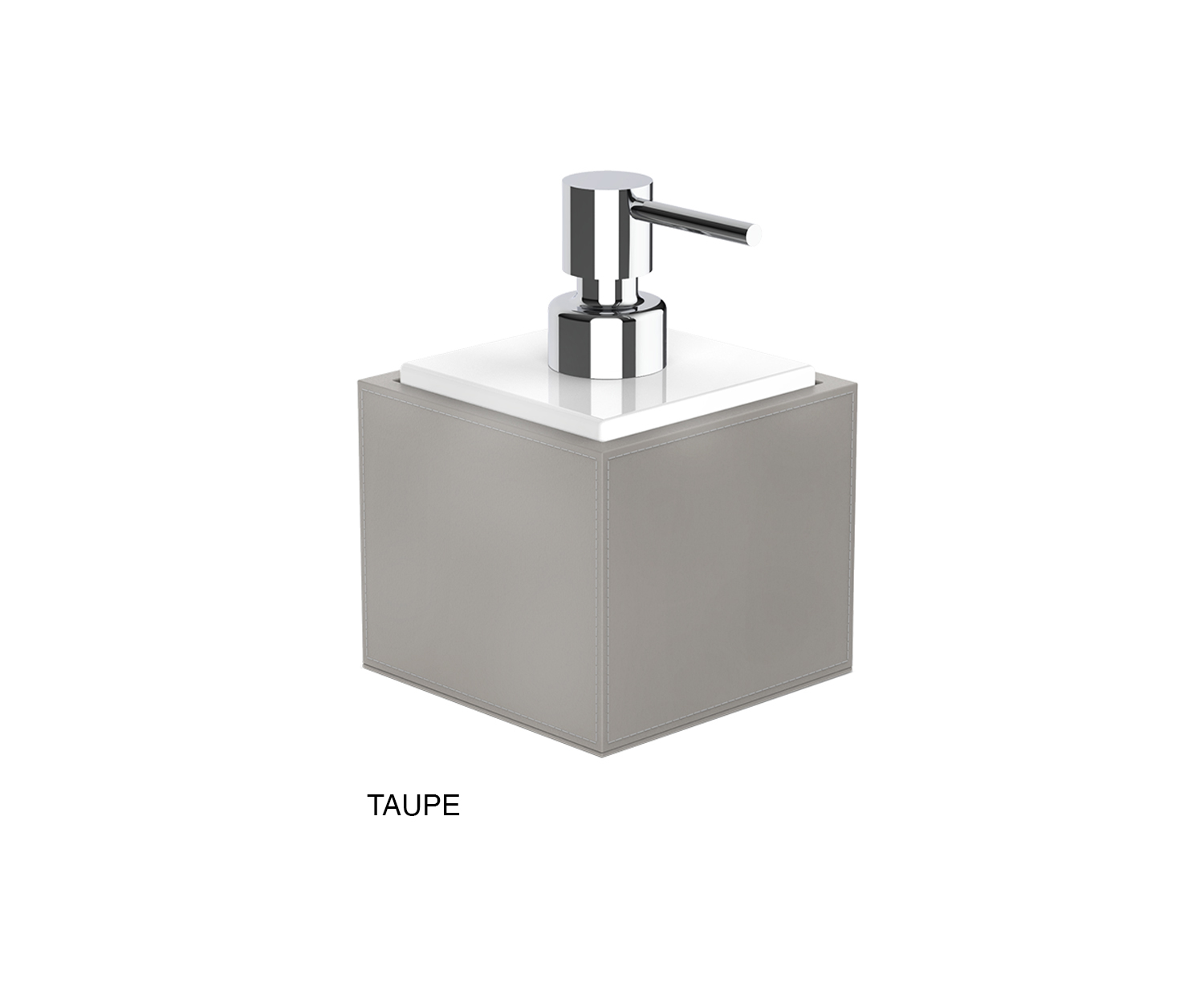 Decor_Walther_Seifenspender_Brownie_0937149_taupe_white_chrome Decor Walther BROWNIE Soap dispenser taupe