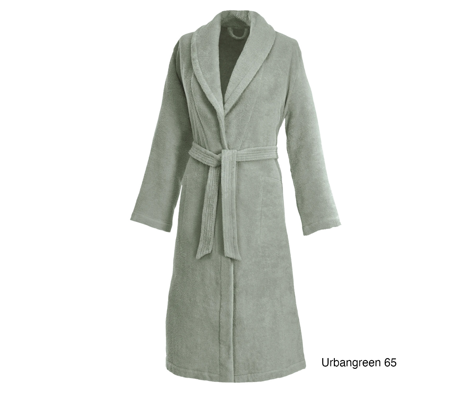 Weseta ladies bathrobe with shawl collar col. 65 urbangreen
