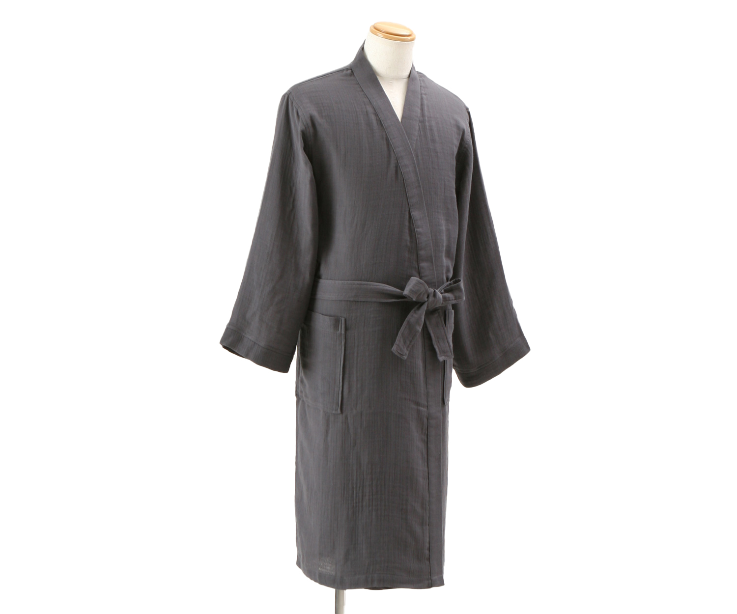 UCHINO Crepe Gauze Kimono bathrobe col. dark grey