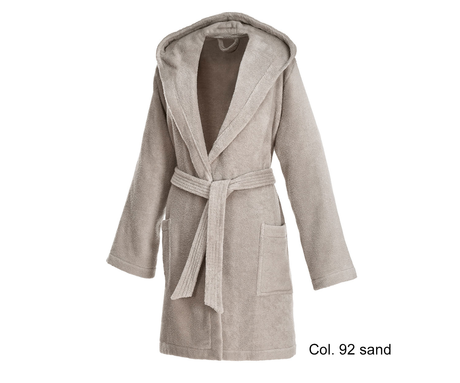 Weseta short bathrobe with hood col. 92 sand
