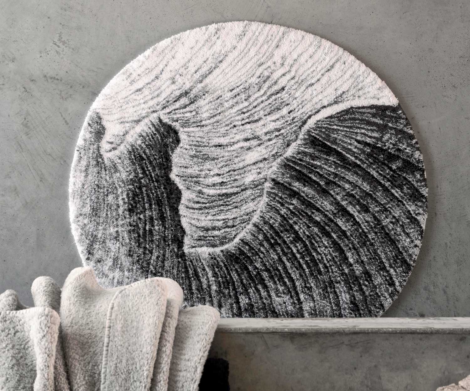 Abyss Habidecor YOJI Bath Mat – Giza Cotton Designer Bath Rug, Ø 90 cm