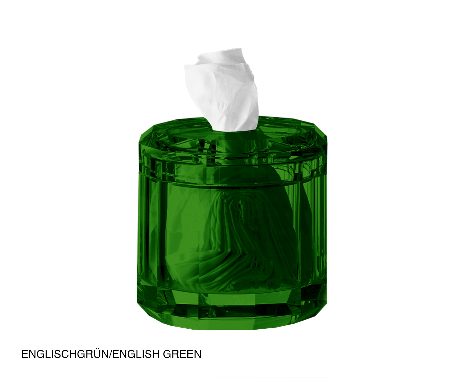 Caja de pañuelos KRISTALL de DECOR WALTHER col. English green