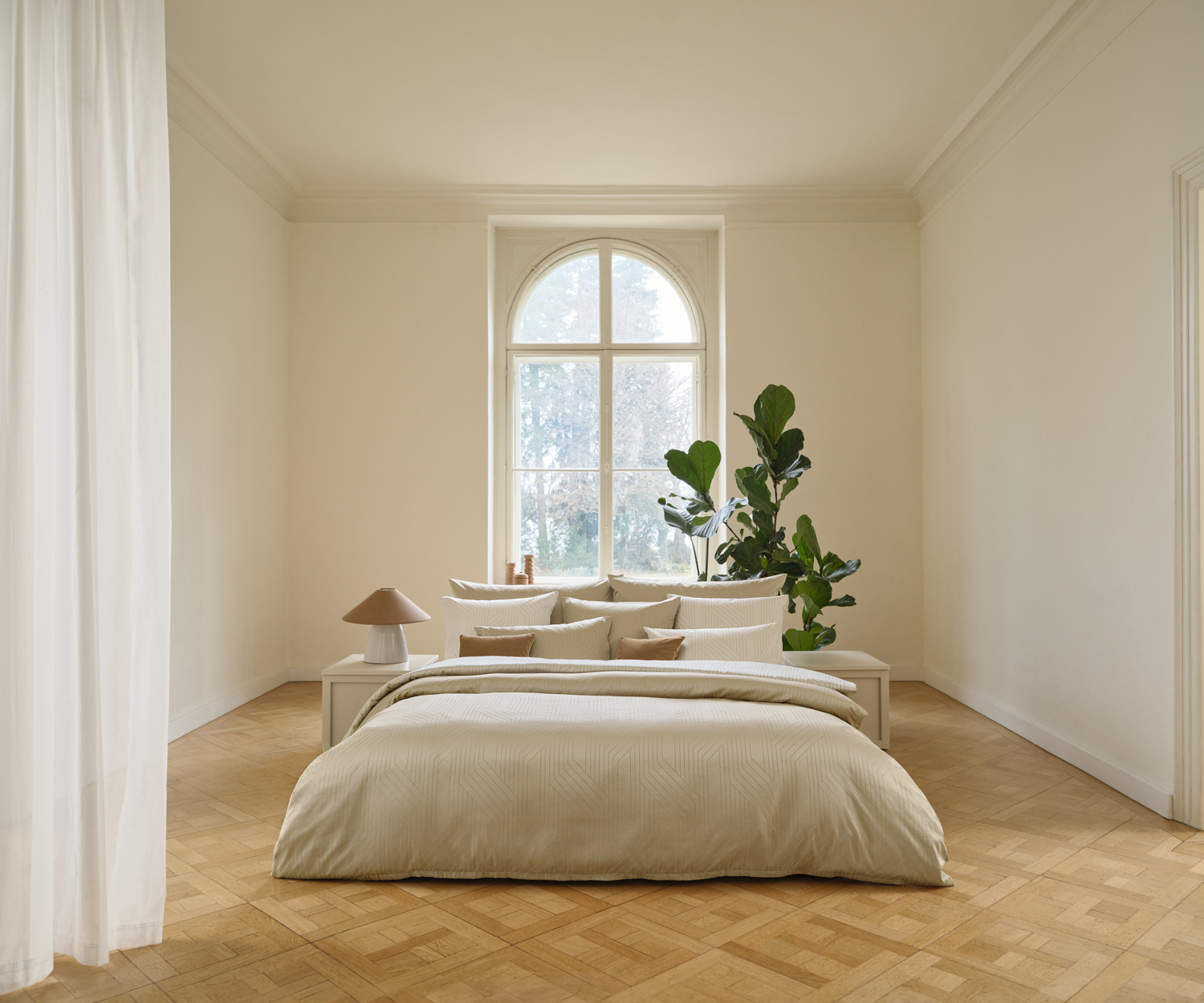 Schlossberg ENNIO col. canne – elegante ropa de cama de algodón Jacquard