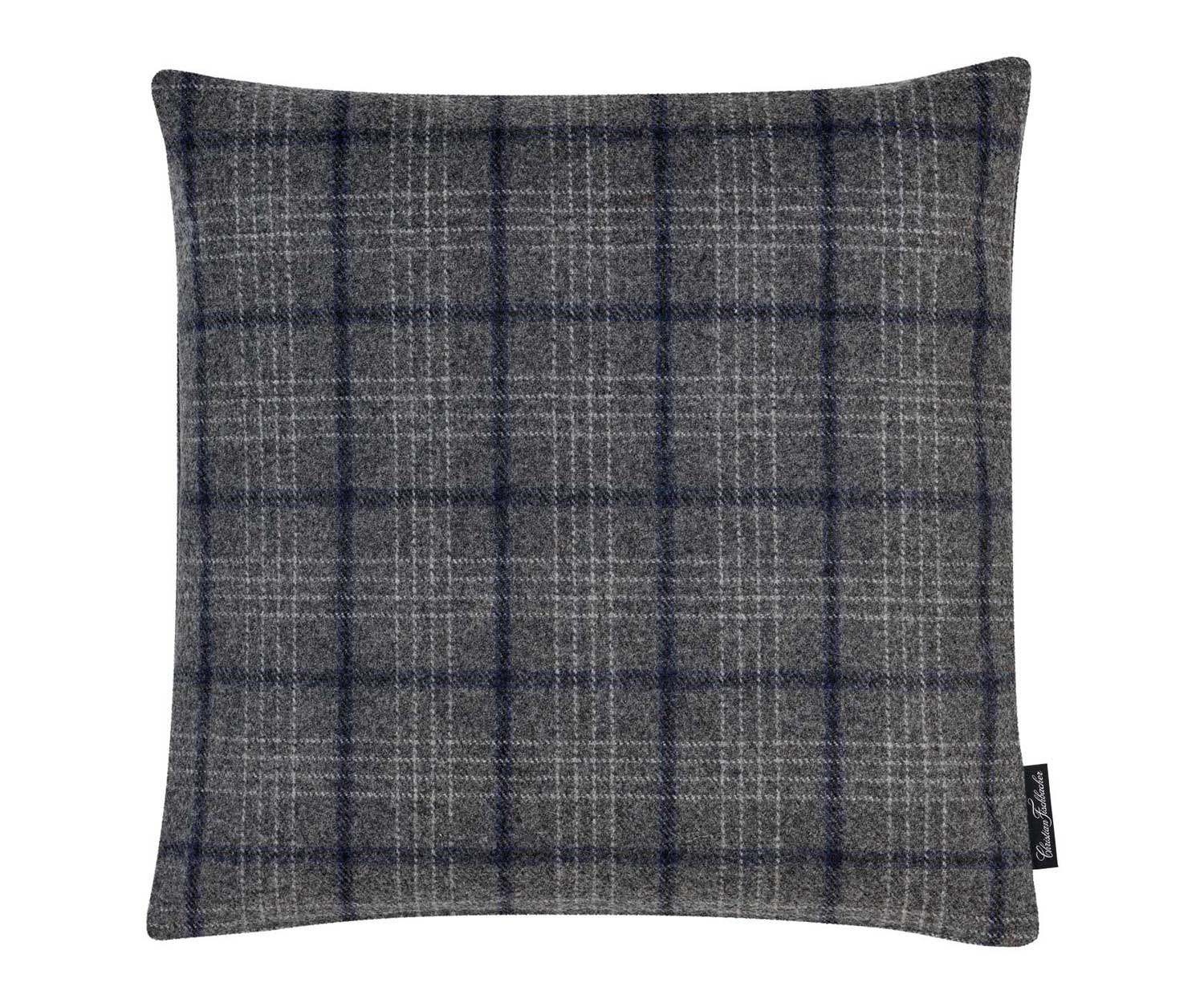 Cojín decorativo BENU CHECK de Fischbacher col. 815 dark grey