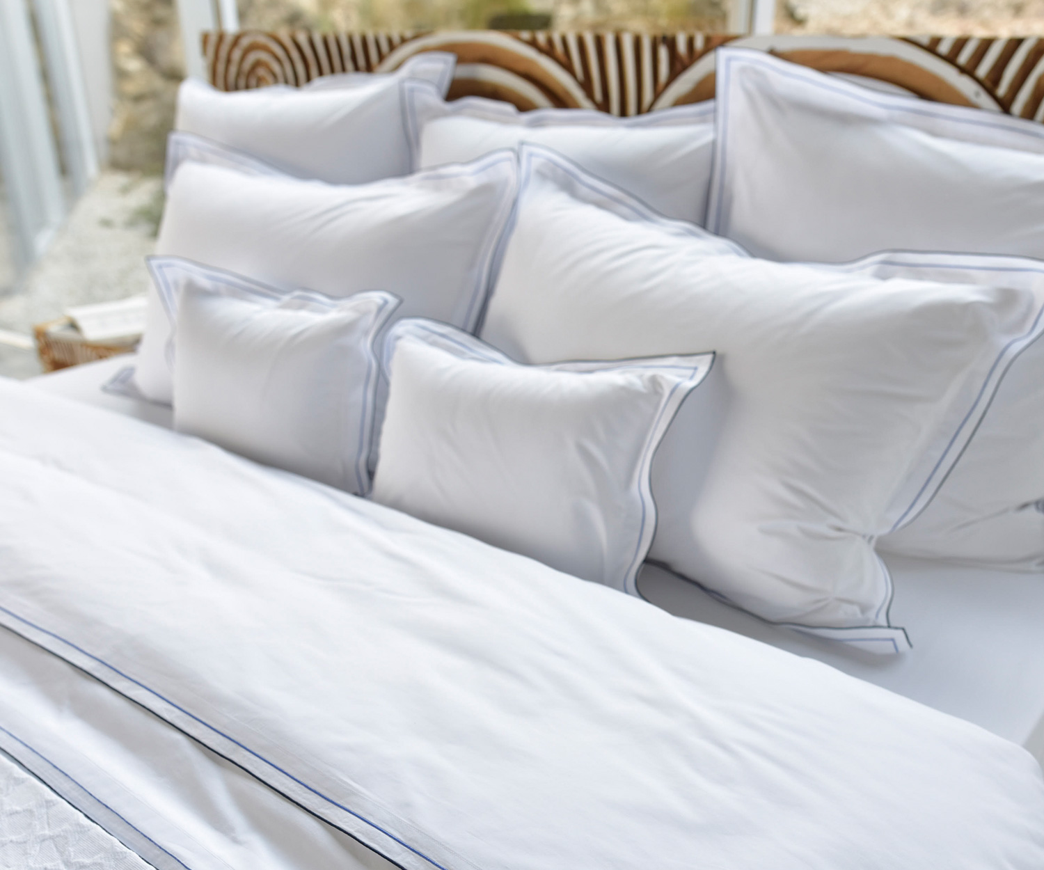 CDL-AREO-Marc-Leopold AREO - Perkal Bettwäsche mit zwei farbigen Biesen