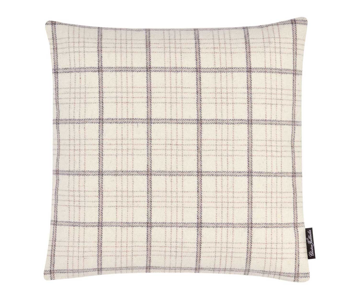 Fischbacher_Kissen_Benu_Check_natur_807_vorn Cojín decorativo BENU CHECK de Fischbacher col. 807 nature