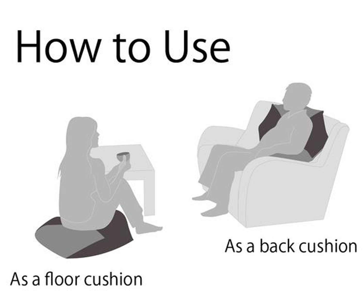 Takaokaya-Sitzkissen-Skizze Ojami - How to use
